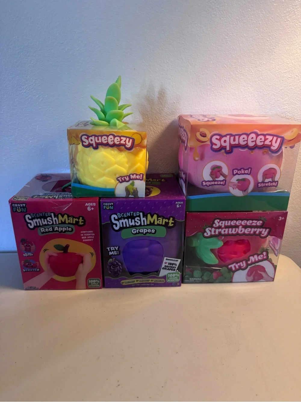 Squeezy Pineapple & Assorted Fruit Sensory Squish Toys - Mixed Colors